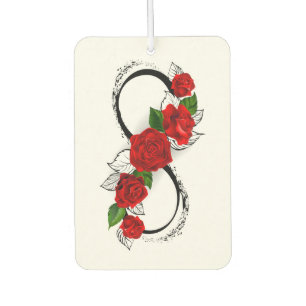 Infinity Symbol with Red Roses Car Air Freshener