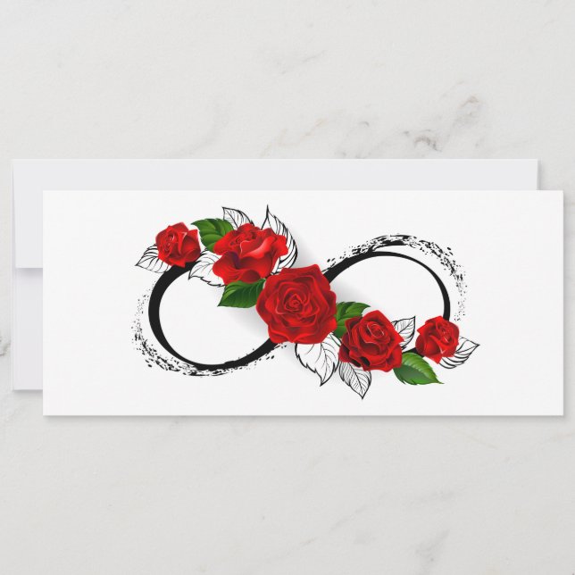Infinity Symbol with Red Roses Card (Front)