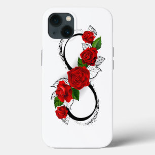Infinity Symbol with Red Roses iPhone 13 Case