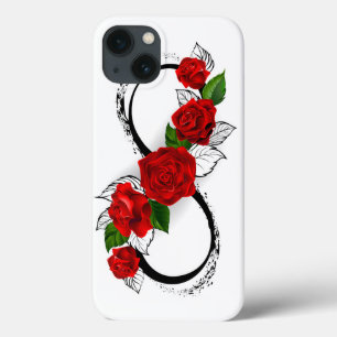 Infinity Symbol with Red Roses iPhone 13 Case