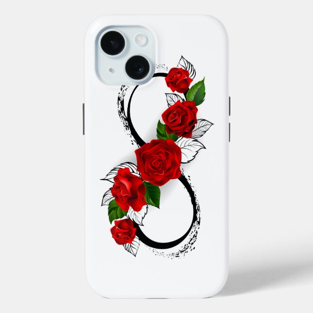 Infinity Symbol with Red Roses Case-Mate iPhone Case (Back)