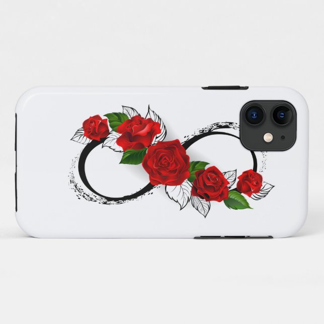Infinity Symbol with Red Roses Case-Mate iPhone Case (Back (Horizontal))