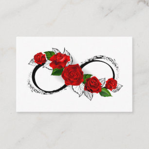 Infinity Symbol with Red Roses Discount Card