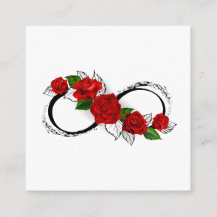 Infinity Symbol with Red Roses Enclosure Card