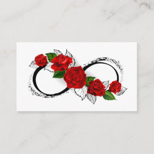 Infinity Symbol with Red Roses Enclosure Card