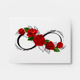 Infinity Symbol with Red Roses Envelope