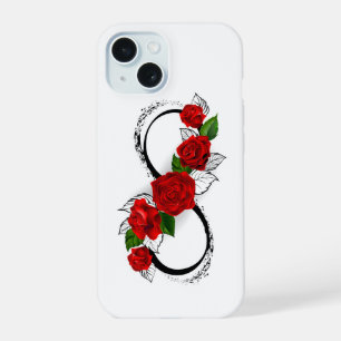 Infinity Symbol with Red Roses iPhone 15 Case