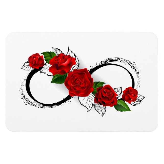 Infinity Symbol with Red Roses Magnet (Horizontal)
