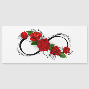 Infinity Symbol with Red Roses Magnetic Invitation