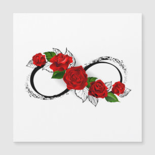 Infinity Symbol with Red Roses Magnetic Invitation