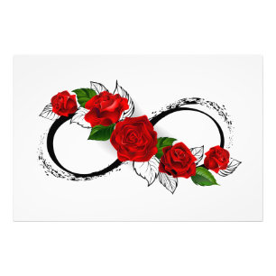 Infinity Symbol with Red Roses Photo Print