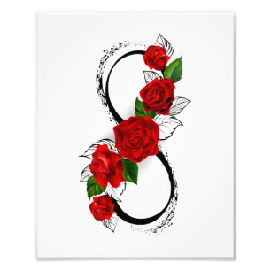 Infinity Symbol with Red Roses Photo Print