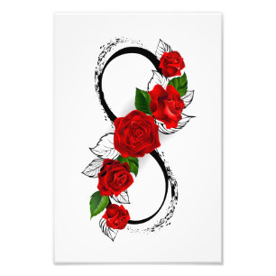 Infinity Symbol with Red Roses Photo Print