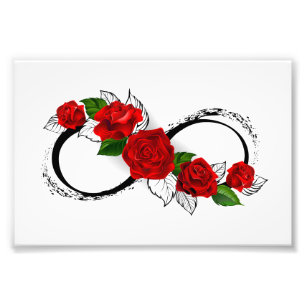 Infinity Symbol with Red Roses Photo Print