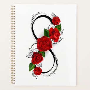 Infinity Symbol with Red Roses Planner