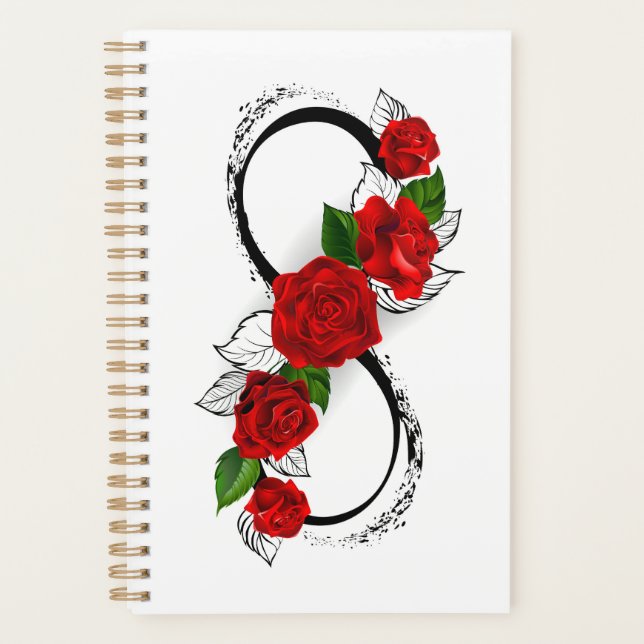 Infinity Symbol with Red Roses Planner (Front)