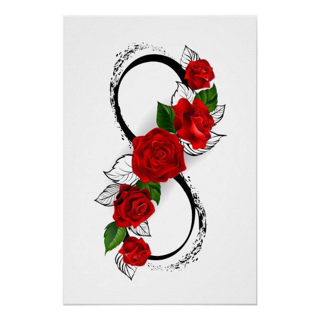 Infinity Symbol with Red Roses Poster (Front)