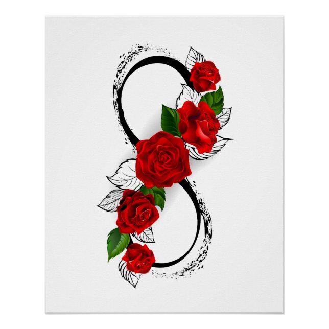Infinity Symbol with Red Roses Poster (Front)