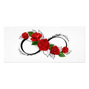Infinity Symbol with Red Roses Rack Card