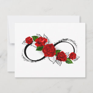 Infinity Symbol with Red Roses RSVP Card