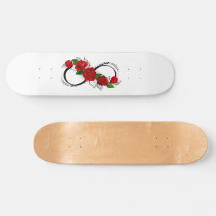Infinity Symbol with Red Roses Skateboard