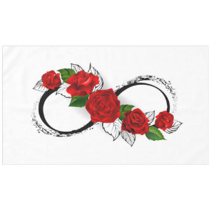 Infinity Symbol with Red Roses Tablecloth