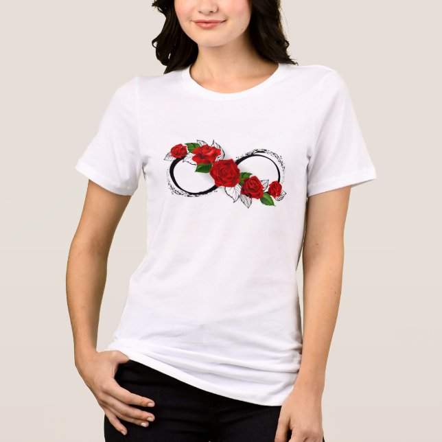 Infinity Symbol with Red Roses Tri-Blend Shirt (Front)