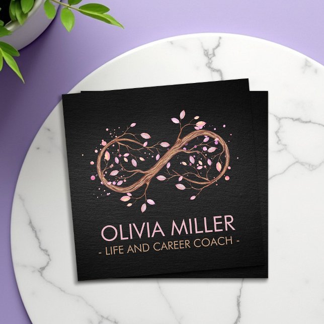Infinity Tree Branch - pastels Square Business Card (Creator Uploaded)
