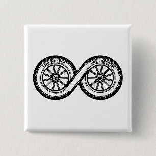 Infinity Two Wheels Freedom 15 Cm Square Badge