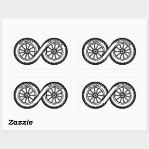 Infinity Two Wheels Freedom Rectangular Sticker