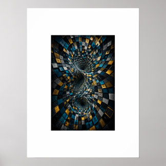 Infinity Warp Geometric 3D Mosaic Poster