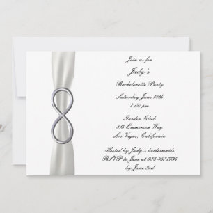 Infinity White Wedding Bachelorette Party Invite