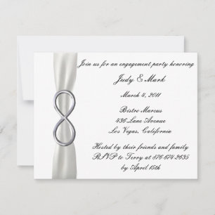 Infinity White Wedding Engagement Party Invitation