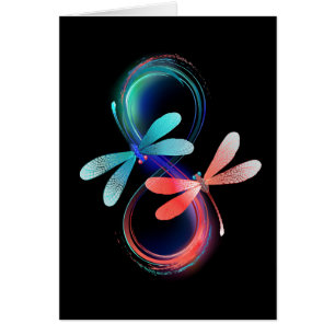 Infinity with glowing dragonflies