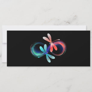 Infinity with glowing dragonflies