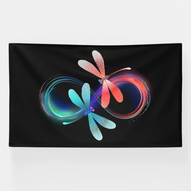 Infinity with glowing dragonflies banner (Horizontal)