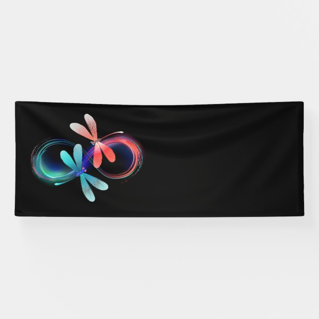 Infinity with glowing dragonflies banner (Horizontal)