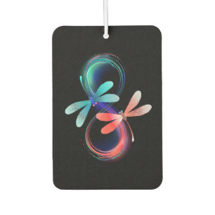 Infinity with glowing dragonflies car air freshener