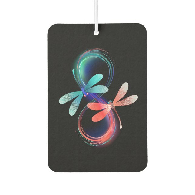 Infinity with glowing dragonflies car air freshener (Front)