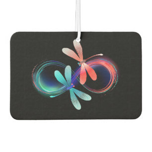 Infinity with glowing dragonflies car air freshener