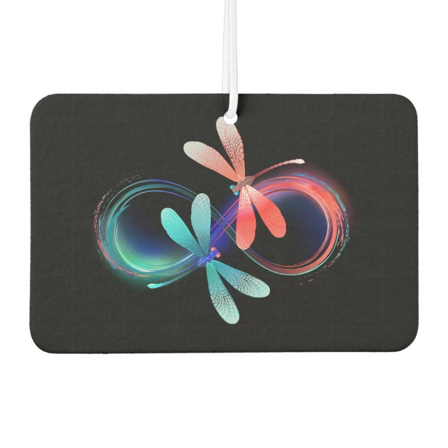 Infinity with glowing dragonflies car air freshener (Front)