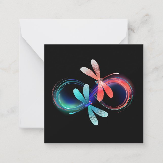 Infinity with glowing dragonflies card (Front)