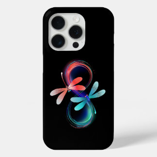 Infinity with glowing dragonflies iPhone 15 pro case