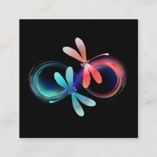 Infinity with glowing dragonflies enclosure card