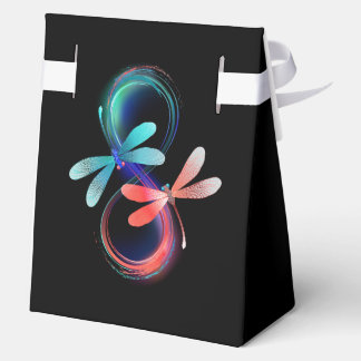 Infinity with glowing dragonflies favour box