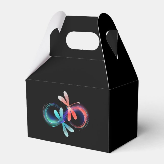 Infinity with glowing dragonflies favour box (Front Side)