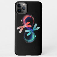 Infinity with glowing dragonflies