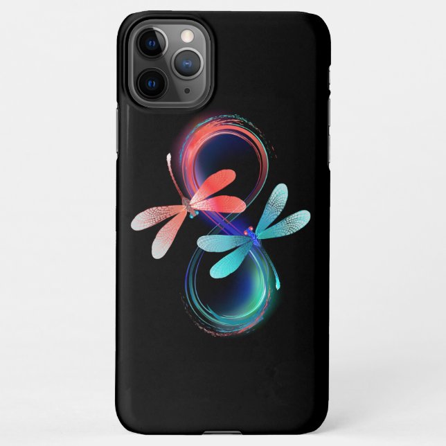Infinity with glowing dragonflies iPhone case (Back)
