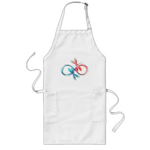 Infinity with glowing dragonflies long apron