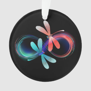 Infinity with glowing dragonflies ornament
